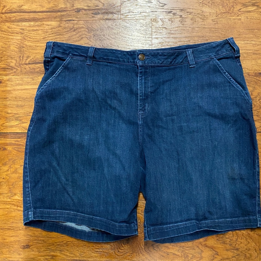Lane Bryant Bermuda Denim Dark Blue Shorts Size 28